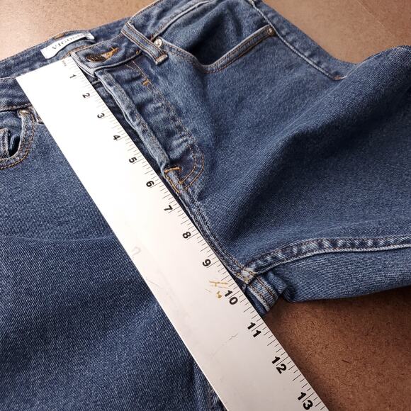 Vigoss Frankie Slim Straight Jeans Womens 27 Blue Dark Wash Stretch Classic Fit - Picture 5 of 12